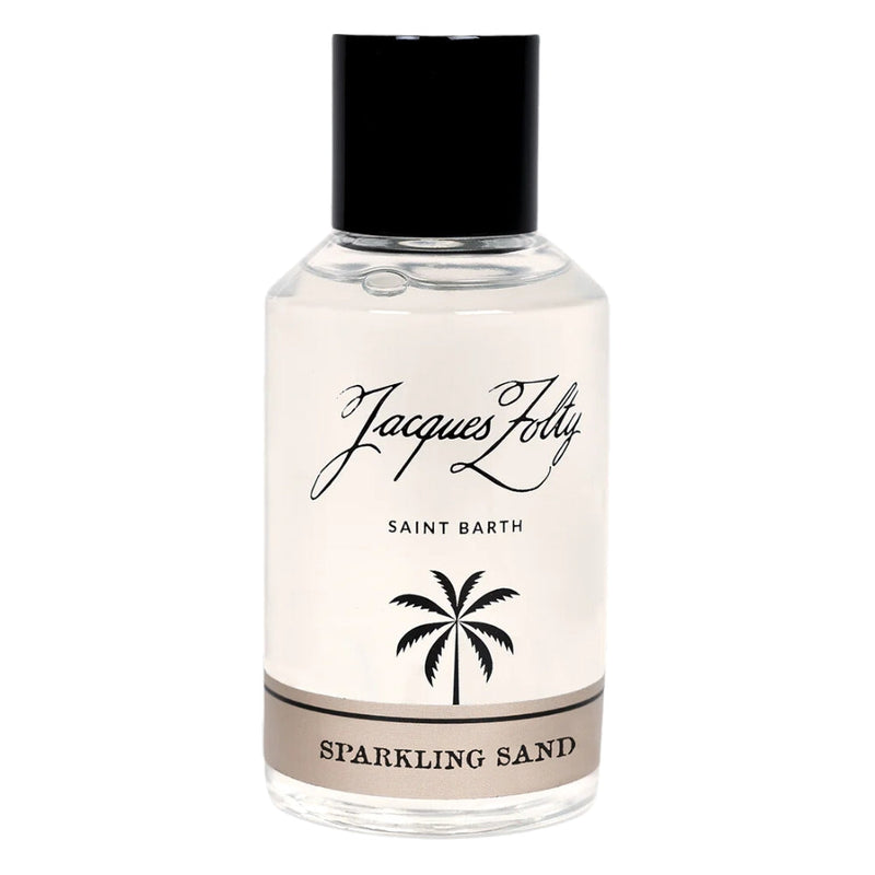 Sparkling Sand Jacques Zolty perfume bottle from Online Warehouse, 3.4 oz, with a clear glass design and elegant fragrance label