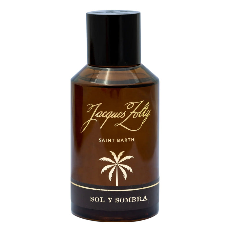 Sol Y Sombra Jacques Zolty perfume bottle, 3.4 oz, in elegant packaging, showcasing a stylish fragrance design.