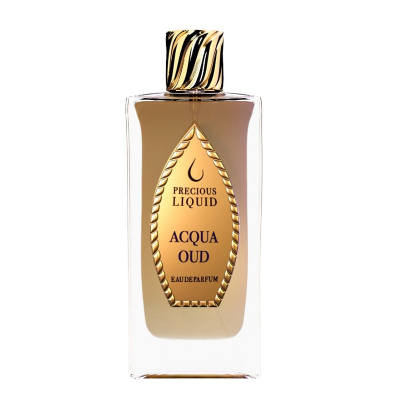 Acqua Oud Precious Liquid perfume 2.5 oz by Online Warehouse, featuring a sleek bottle and elegant fragrance packaging.