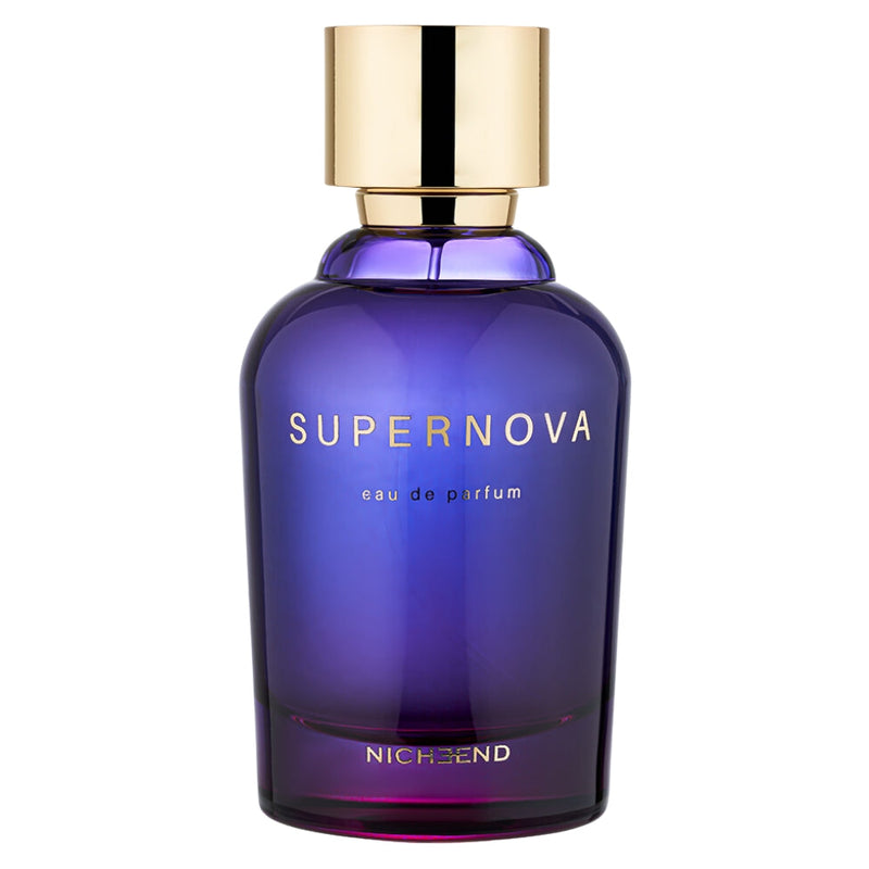 Supernova Nicheend perfume bottle from Online Warehouse, 3.4 oz, with sleek glass design and elegant fragrance packaging.