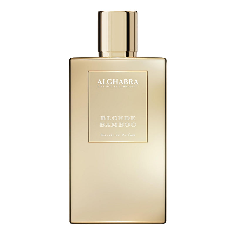 Blonde Bamboo Alghabra Parfums 1.69 oz bottle, physical fragrance product with a sleek design and clear label.