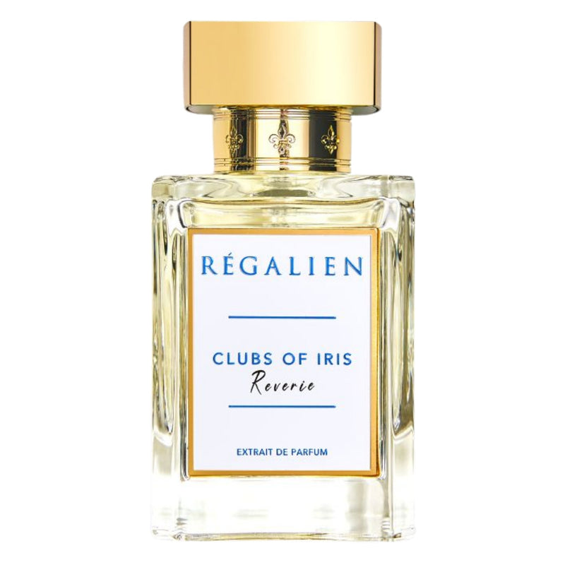 Clubs of Iris Reverie Regalien perfume bottle by Online Warehouse, 2.7 oz, elegant glass design with floral-inspired details.