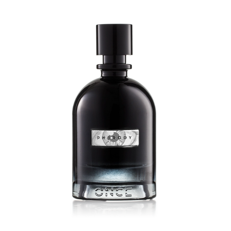 Pherody Once perfume bottle, 3.4 oz, in elegant glass with gold accents, showcasing a luxurious fragrance for women.