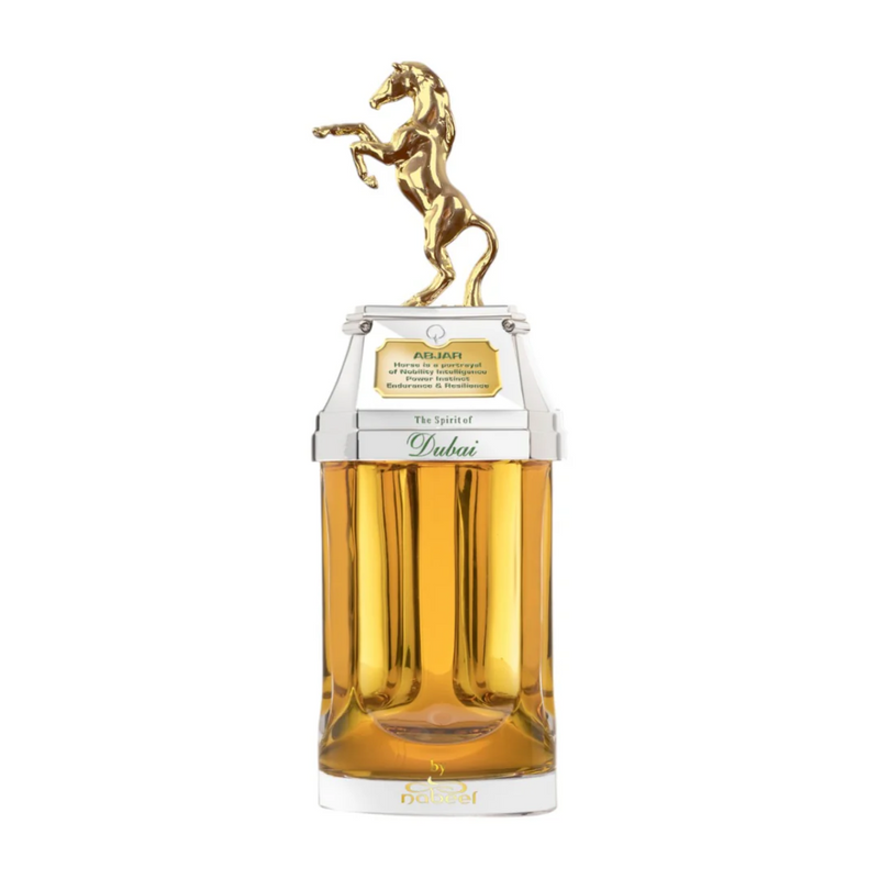 Abjar The Spirit of Dubai perfume bottle from Online Warehouse, 3 oz, with elegant design and luxurious packaging visible in the image.