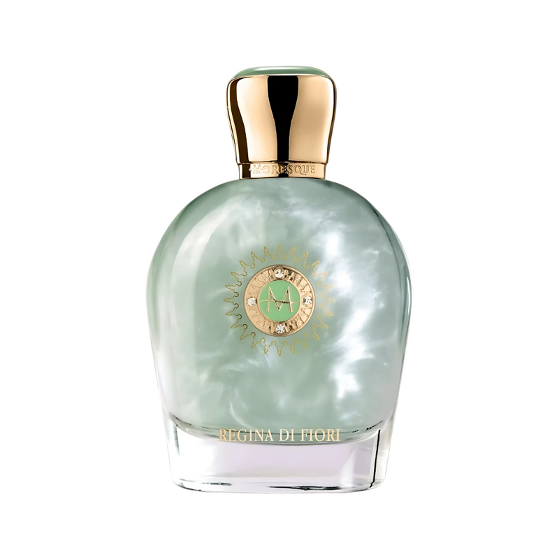 Regina Di Fiori Moresque perfume and cologne bottle with floral design, 3.4 oz in a sleek, elegant container.