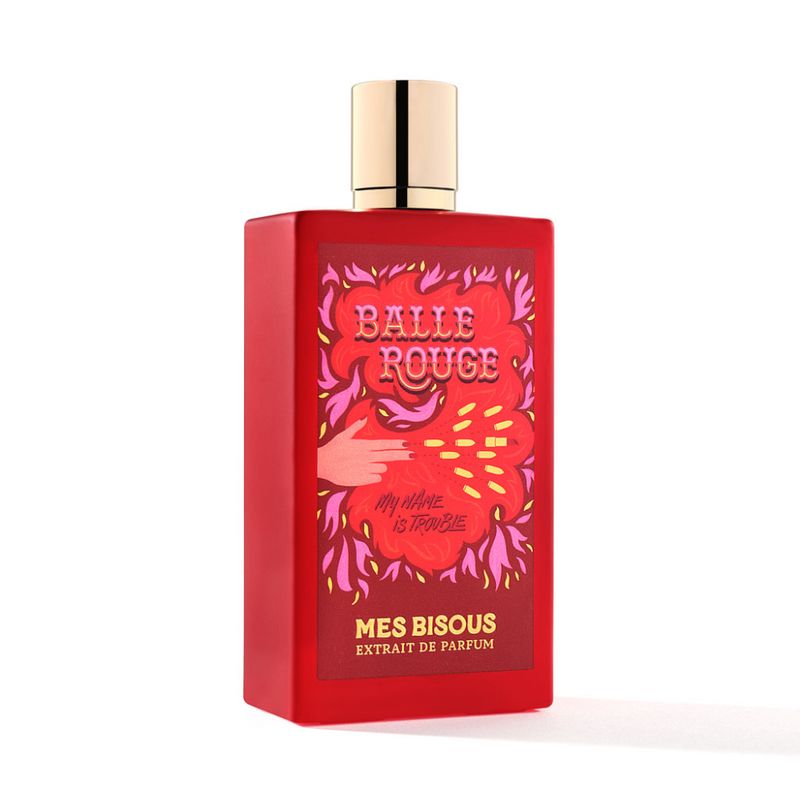 Red Balle Mes Bisous 3.4 oz candy with colorful wrapping, shown in a clear view highlighting its vibrant packaging and sweet appearance.