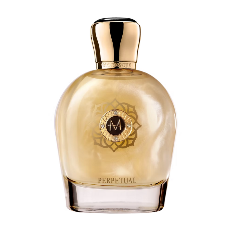 Perpetual Moresque perfume bottle from Online Warehouse, 3.4 oz, elegant glass container with a sleek design.