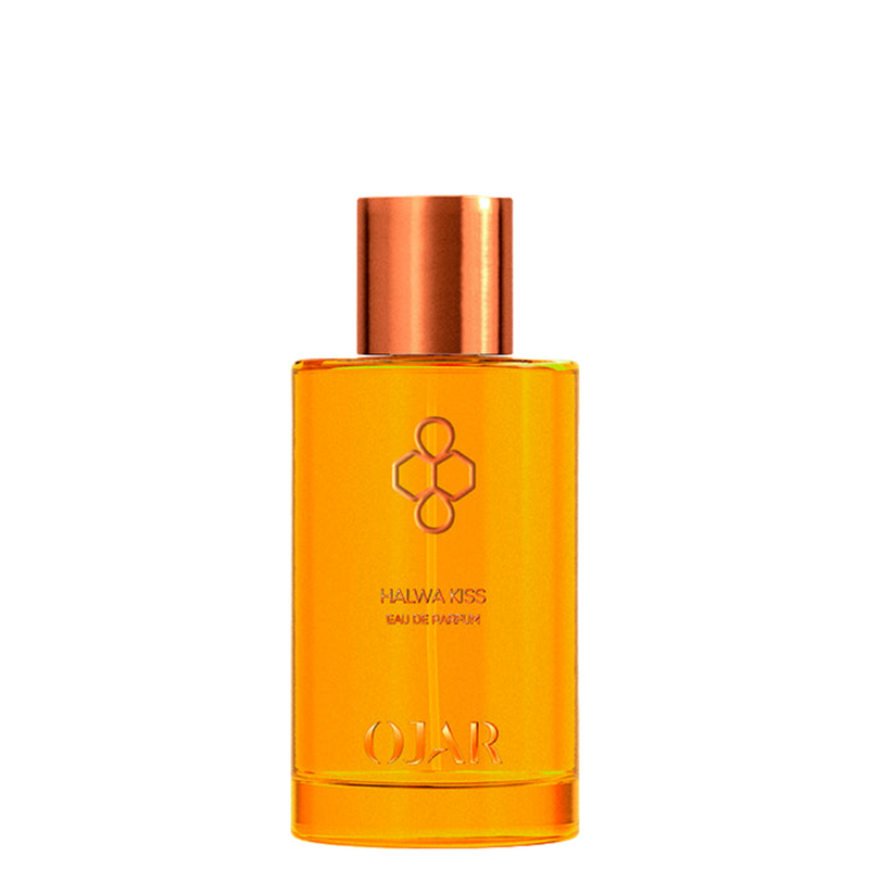 Online Warehouse Halwa Kiss Ojar perfume spray in 3.4 oz bottle with elegant packaging and floral accents.