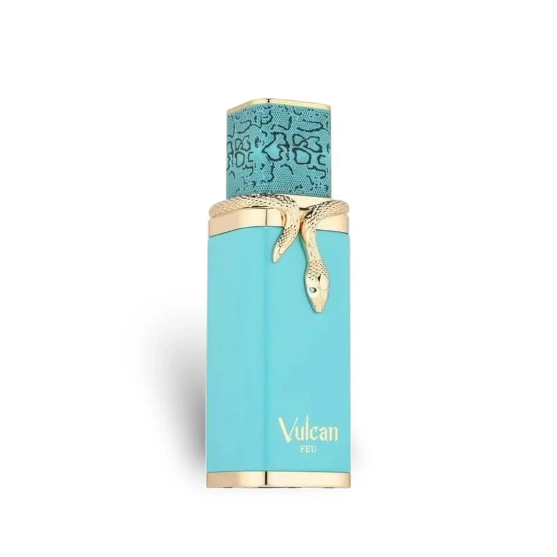 Vulcan Feu 3.4oz EDP by Pertinacia Perfume, French Avenue fragrance, showcasing the sleek perfume bottle and branding.