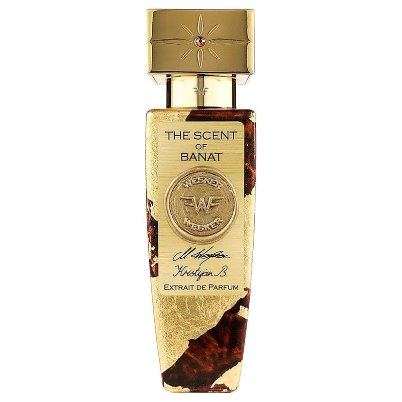 Bottle of The Scent of Banat Wesker perfume, 1.7 oz, by Online Warehouse, showing the fragrance bottle and labeling.