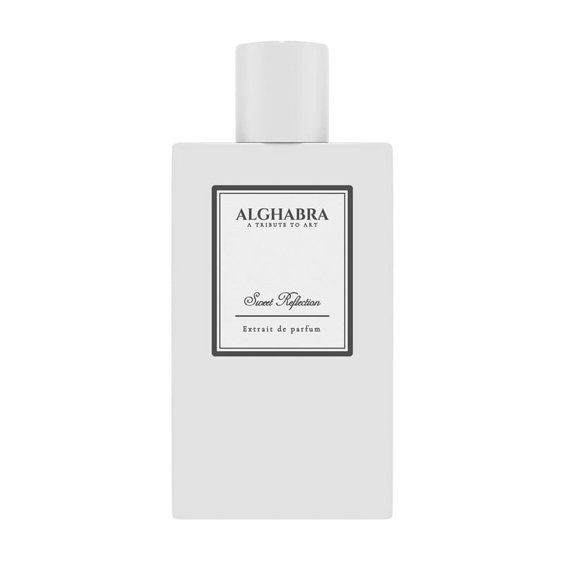 Sweet Reflection Alghabra Perfume 1.7 oz bottle with elegant floral design, showcasing the fragrance's luxurious packaging.