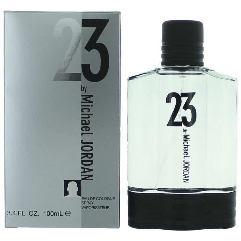 Michael Jordan 23 cologne spray for men, 3.4 oz bottle, with sleek packaging and men's fragrance design.