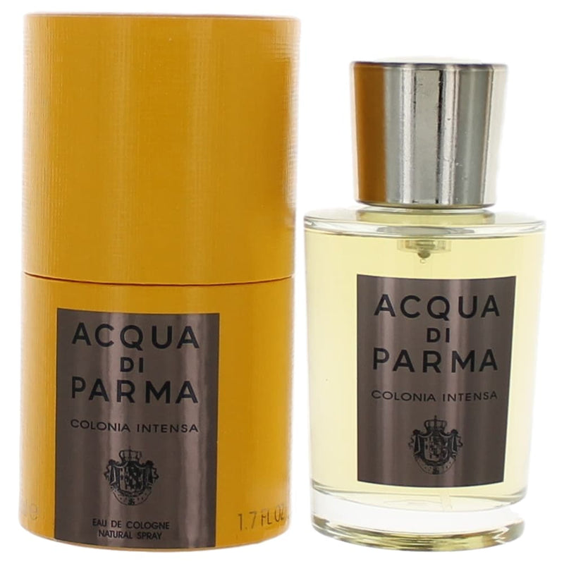 Acqua Di Parma Colonia Intensa 1.7oz Eau De Cologne spray for men, elegant glass bottle with silver cap.