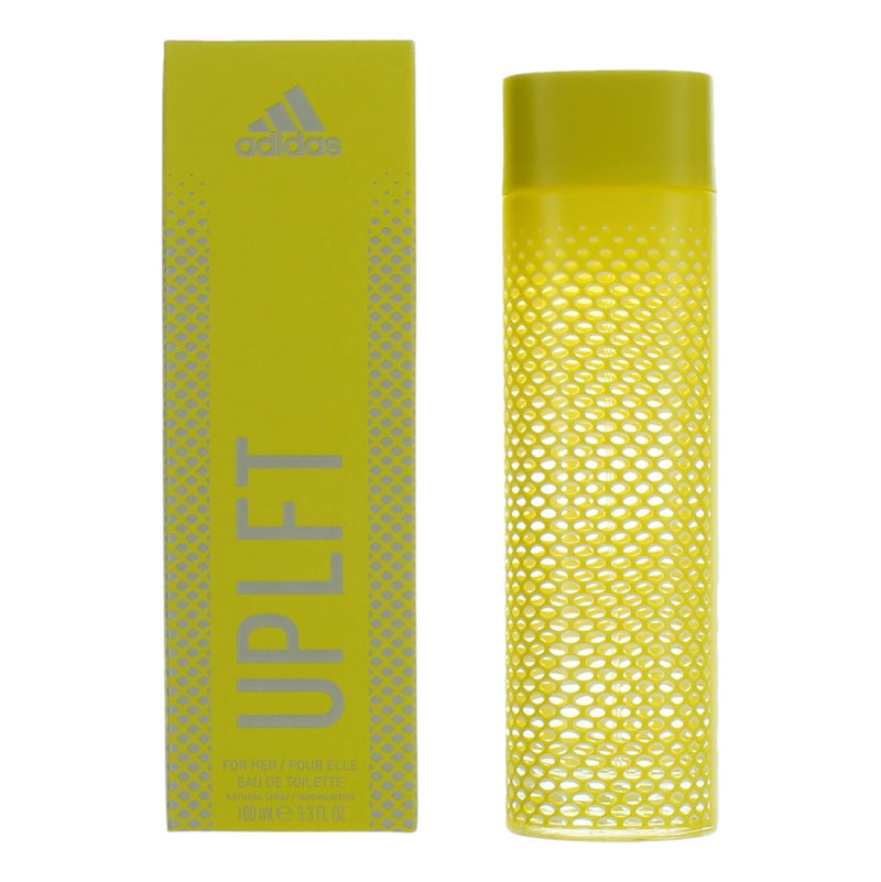 Adidas Sport Uplift women’s 3.3 oz EDT spray bottle with sleek packaging and sporty design.