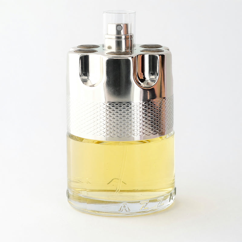 Azzaro Wanted by Azzaro men's 3.4 oz EDT tester spray bottle with sleek design and transparent cap.
