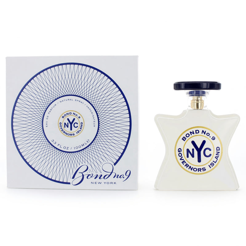 Bond No. 9 Governors Island 3.3 oz unisex EDP spray bottle with sleek design and clear label showing.