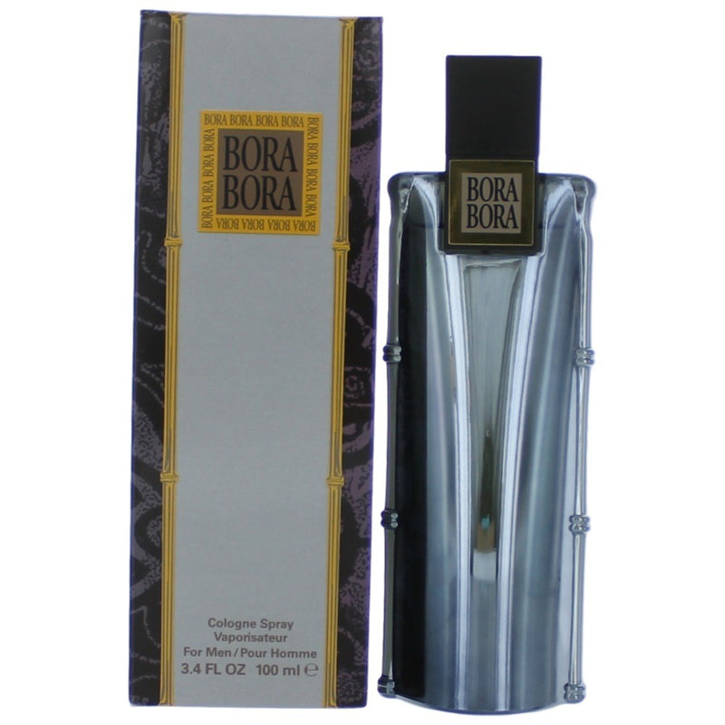 Bora Bora by Liz Claiborne men's 3.4 oz cologne spray bottle with blue and white packaging.