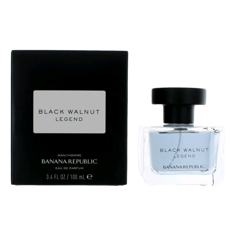 Black Walnut Legend by Banana Republic men's 3.4 oz EDP spray bottle with black and gold packaging.