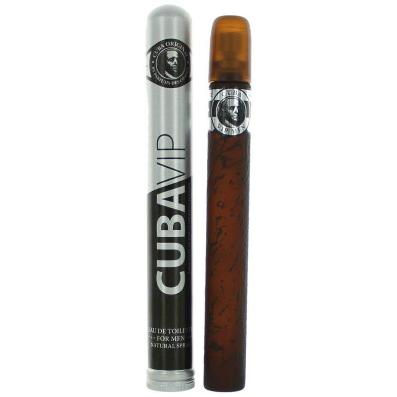 Cuba VIP men's 1.17 oz EDT spray bottle with sleek design and Cuba brand label, ready for use.