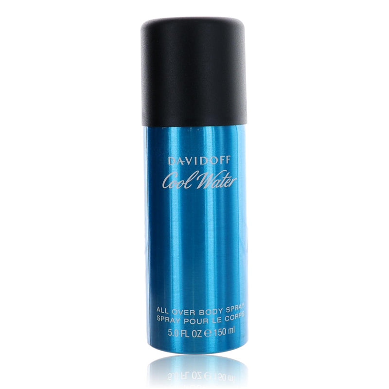 Davidoff Cool Water men's 5 oz body spray bottle, featuring a sleek blue design and modern packaging.