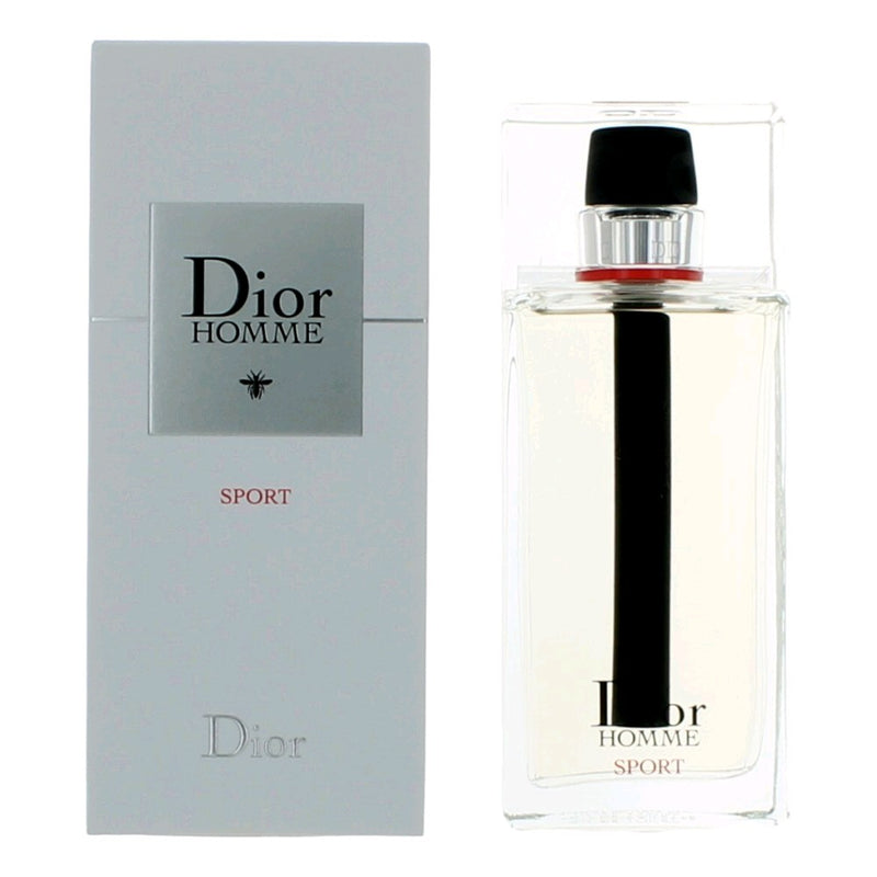 Christian Dior Dior Homme Sport 4.2 oz men's EDT spray bottle, sleek design and packaging for masculine fragrance.