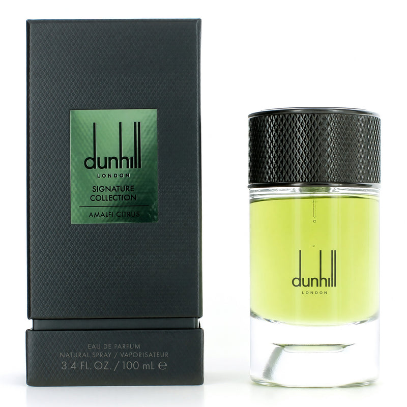 Alfred Dunhill Amalfi Citrus 3.4 oz men's EDP spray bottle, with citrus and fresh fragrance design visible.