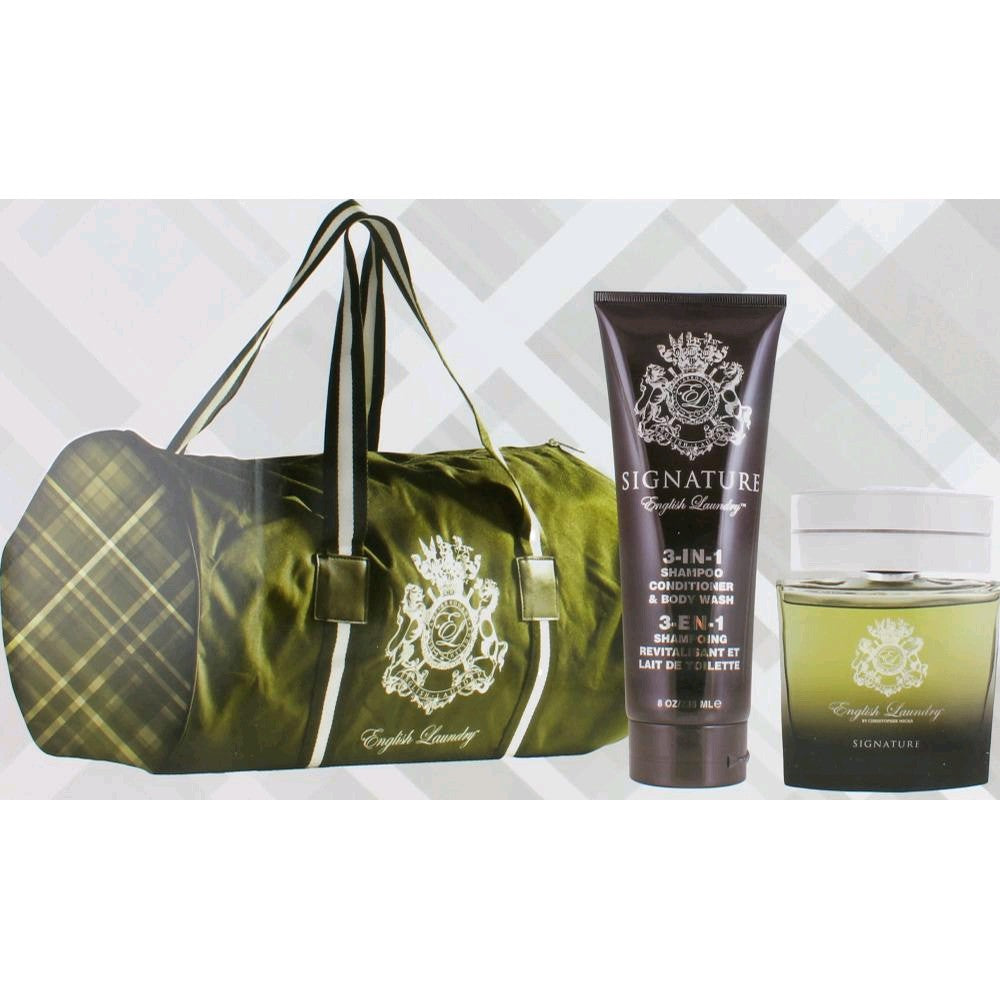 Signature English Laundry 3 Piece Gift Set Men with Bag - Pertinacia Perfume