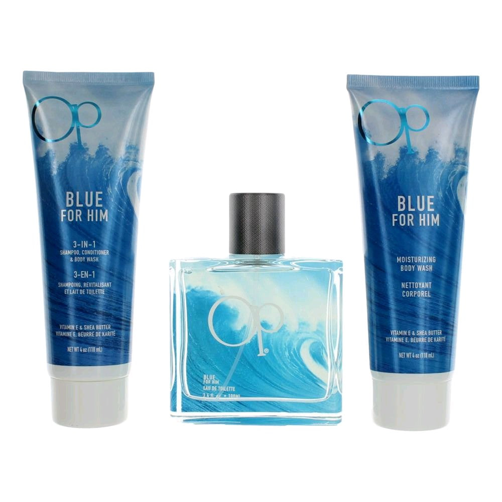 OP Blue Ocean Pacific 3 Piece Gift Set Men - Pertinacia Perfume