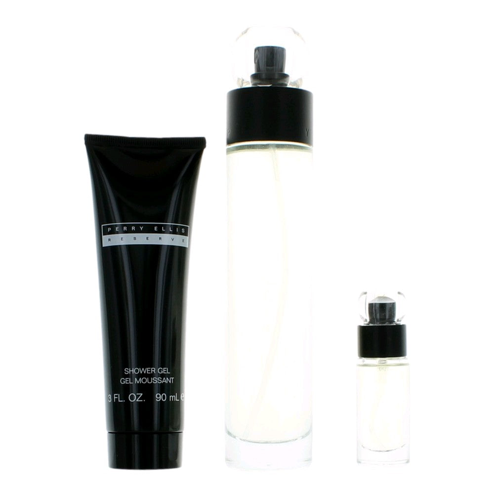 Reserve Perry Ellis 3 Piece Deluxe Gift Set Men - Pertinacia Perfume