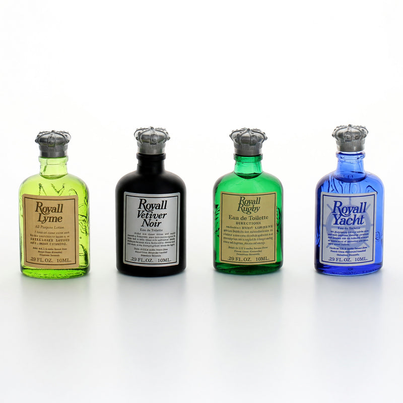 Royall Fragrances Modern Collection 4-piece mini set for men featuring small bottles of men's fragrances in a sleek display.