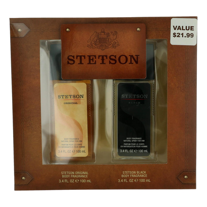Stetson by Stetson 2-piece gift set for men with cologne bottles and packaging, featuring classic masculine design and branding.