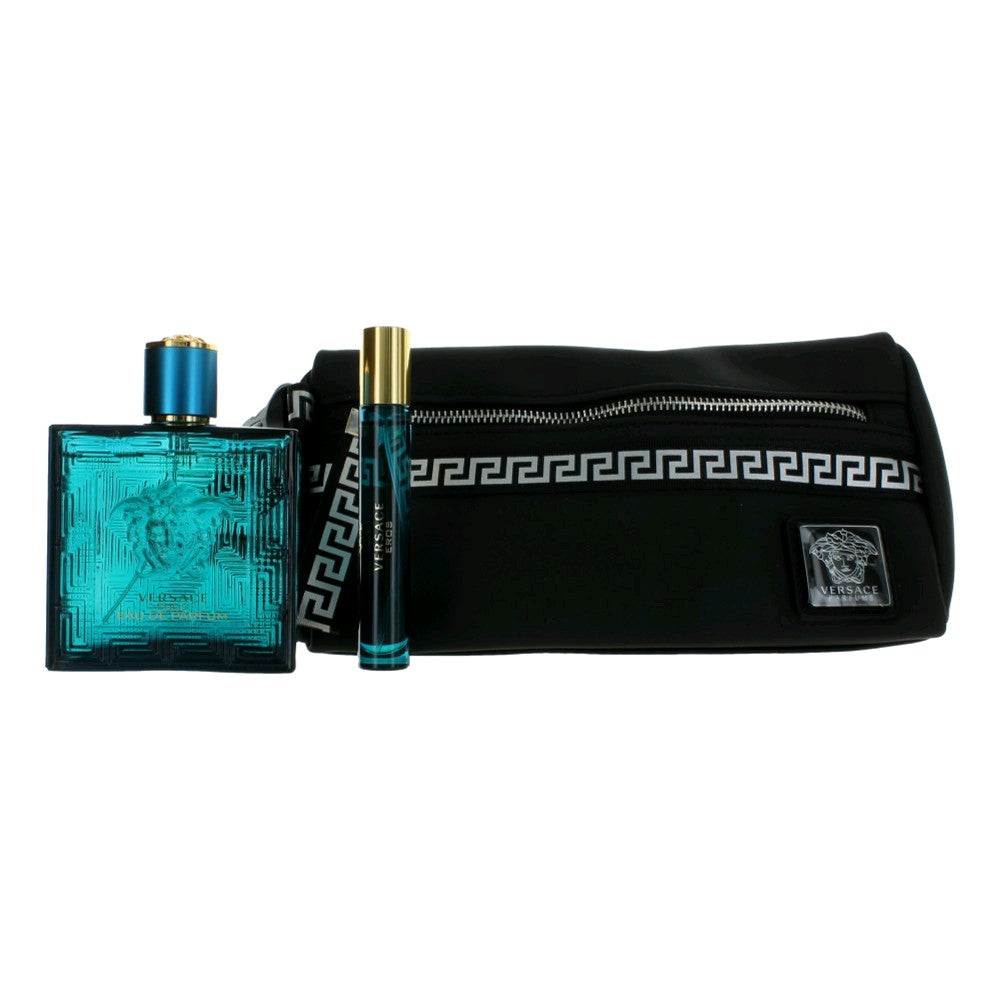 Eros Versace 3 Piece Gift Set Men with Pouch - Pertinacia Perfume