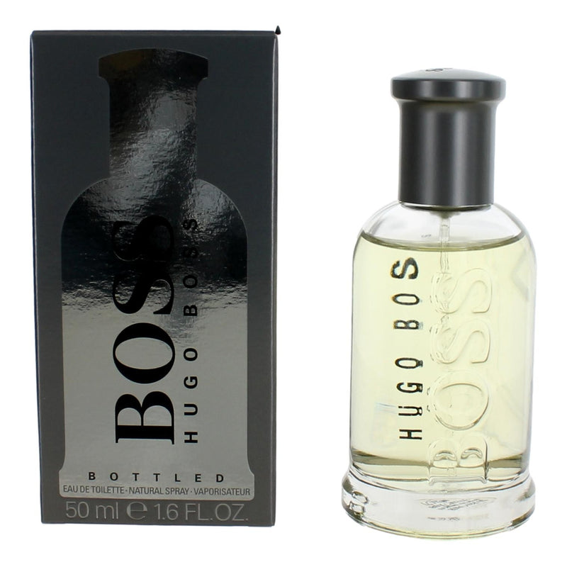 Hugo No. 6 by Hugo Boss 1.6 oz men's EDT spray bottle with sleek black design and silver cap.
