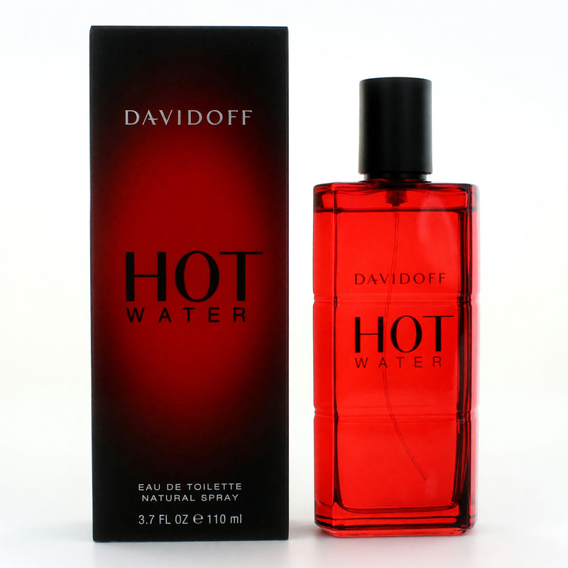Davidoff Hot Water men's 3.7 oz EDT spray bottle, sleek design, ready for use.