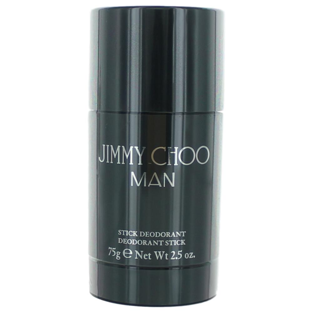 Jimmy Choo Man deodorant stick for men in 2.5 oz, featuring sleek packaging and the Jimmy Choo branding.