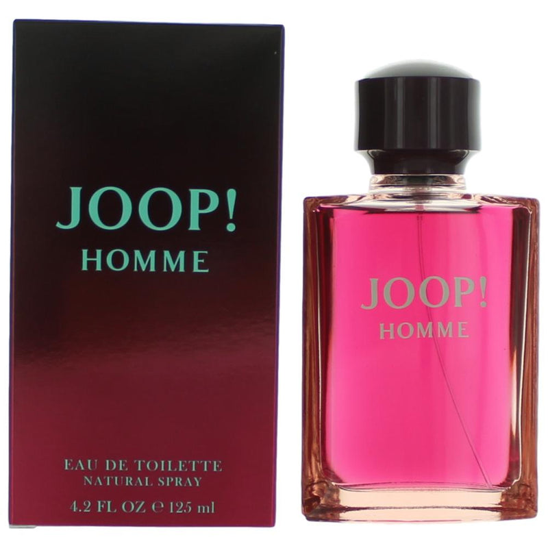 Joop! by Joop men's 4.2 oz EDT spray bottle, sleek design, with the brand name visible, ready for use.