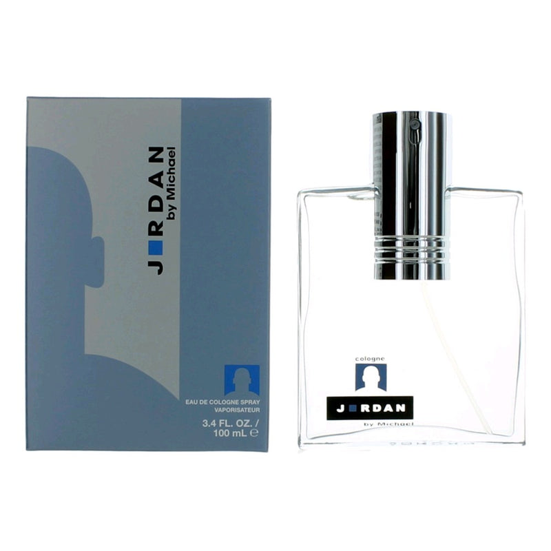 Michael Jordan 3.4 oz men's cologne spray bottle, featuring sleek packaging and branding for a stylish fragrance presentation.