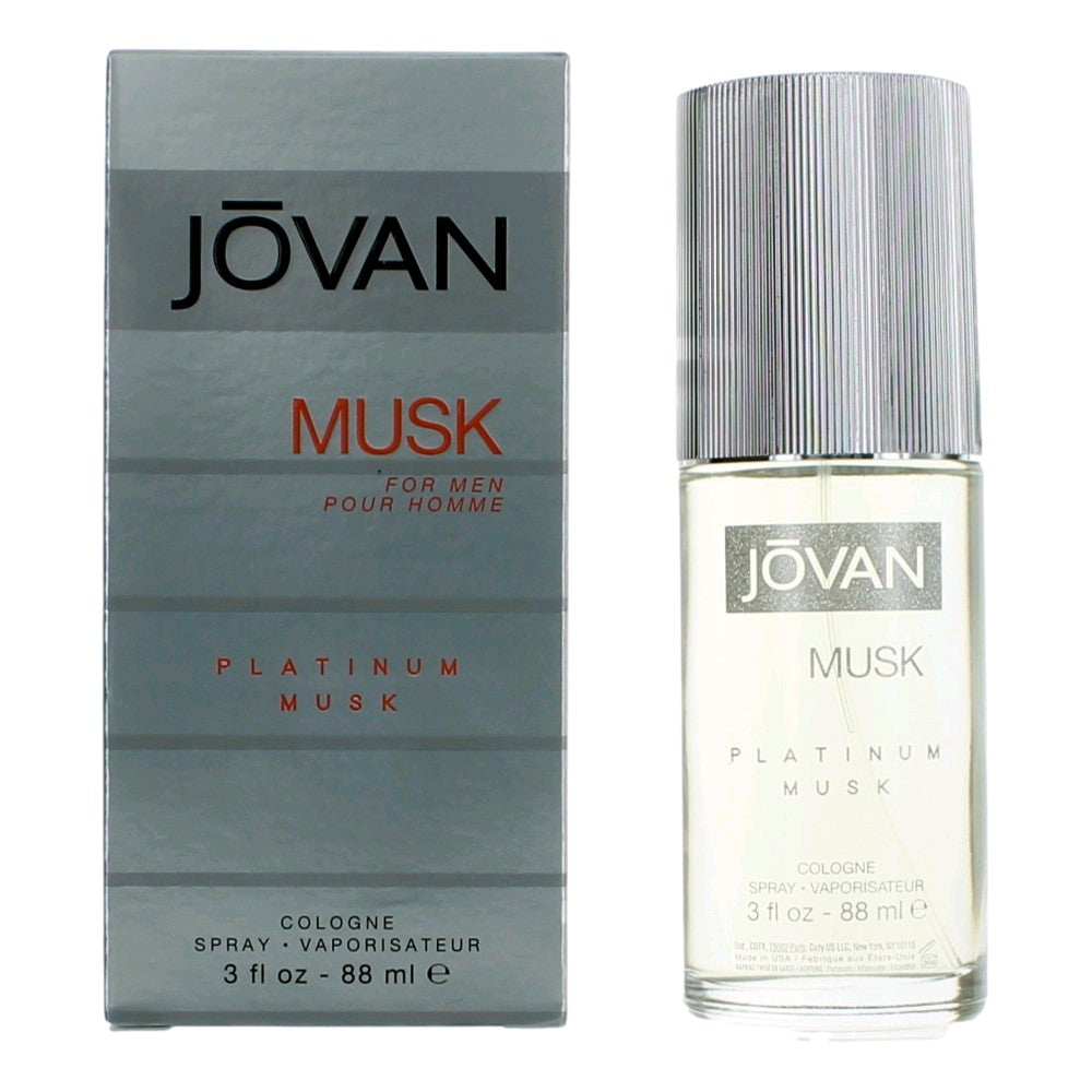 Jovan Platinum Musk Jovan 3 oz Eau De Cologne Spray Men - Pertinacia Perfume