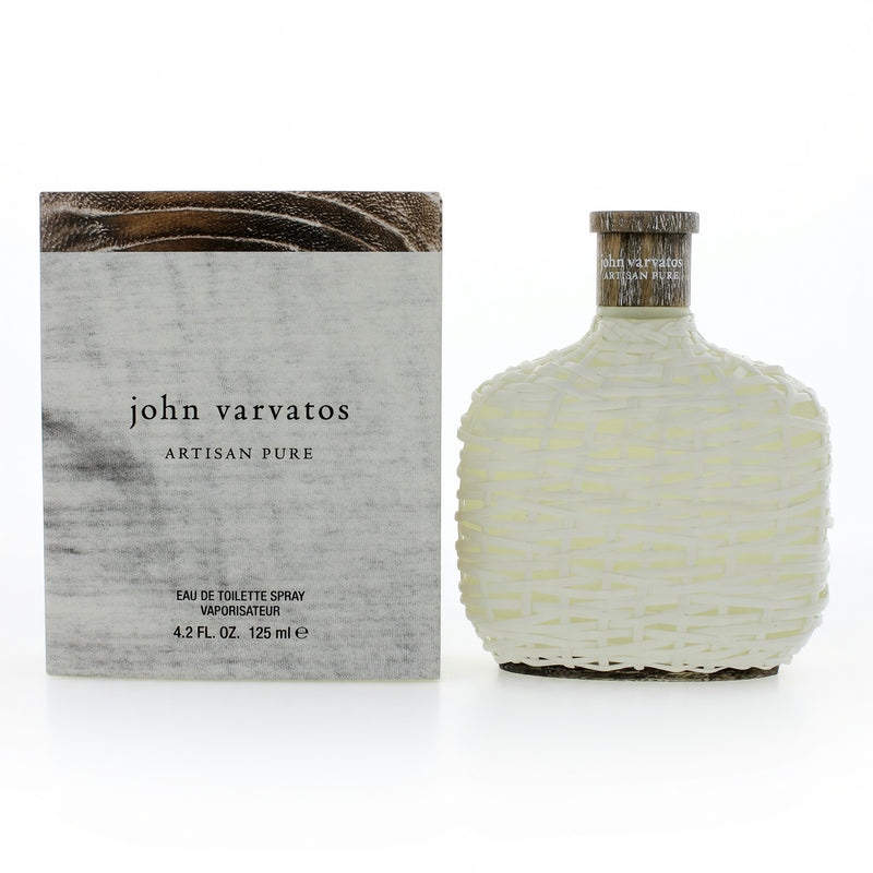 John Varvatos Artisan Pure 4.2 oz men's EDT spray bottle, sleek design with the fragrance label visible.