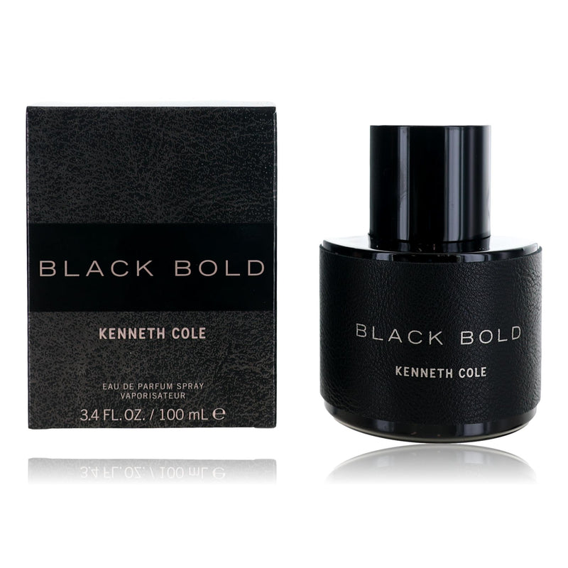 Kenneth Cole Black Bold men's fragrance bottle, 3.4 oz EDP spray, sleek black design, brand logo visible