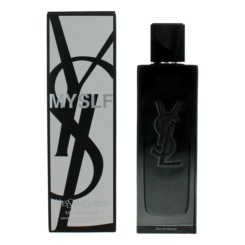 Yves Saint Laurent MYSLF men's 2 oz EDP spray bottle with sleek packaging, ready for everyday wear.