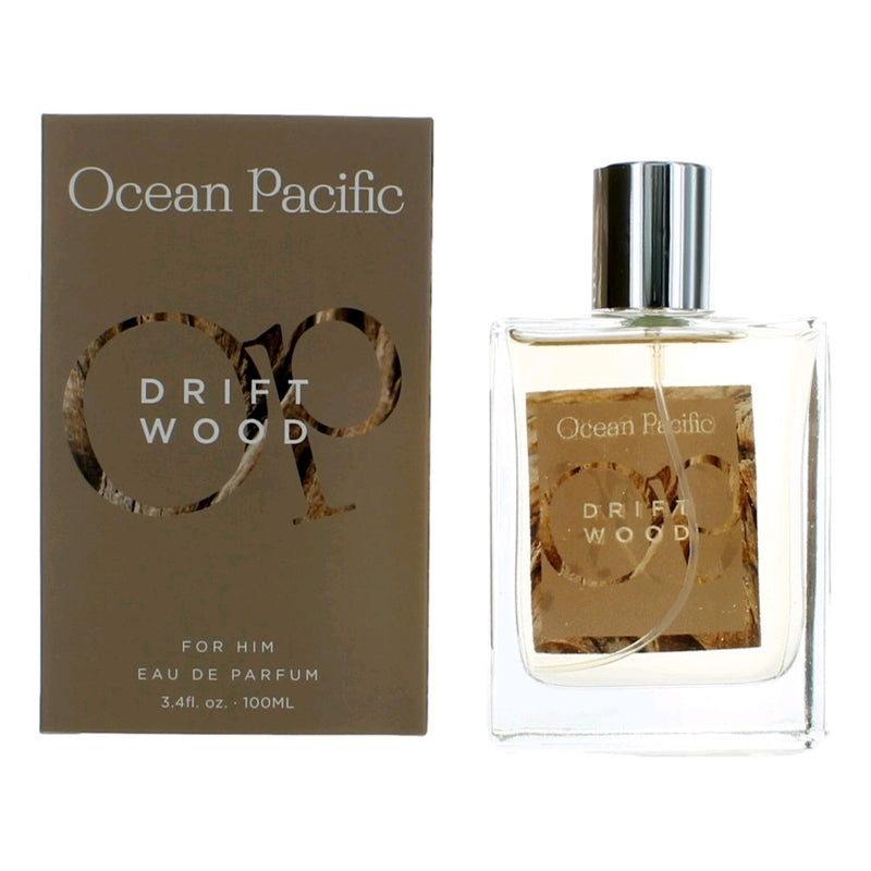 Ocean Pacific OP Driftwood men's 3.4 oz EDT spray bottle, featuring a sleek design and fresh, woody scent.