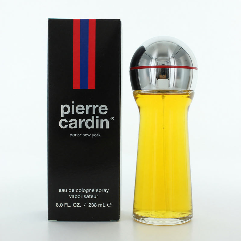 Pierre Cardin Eau De Cologne spray for men, 8 oz bottle, featuring a sleek design and elegant branding.
