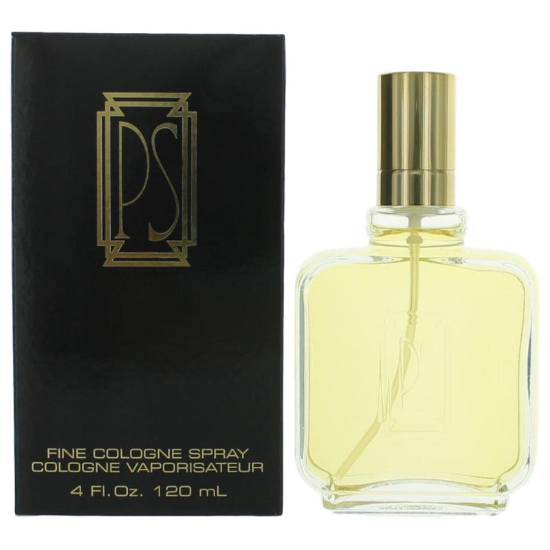 Paul Sebastian PS men's cologne spray bottle, 4 oz, with elegant packaging and sleek design for fine fragrance experience.