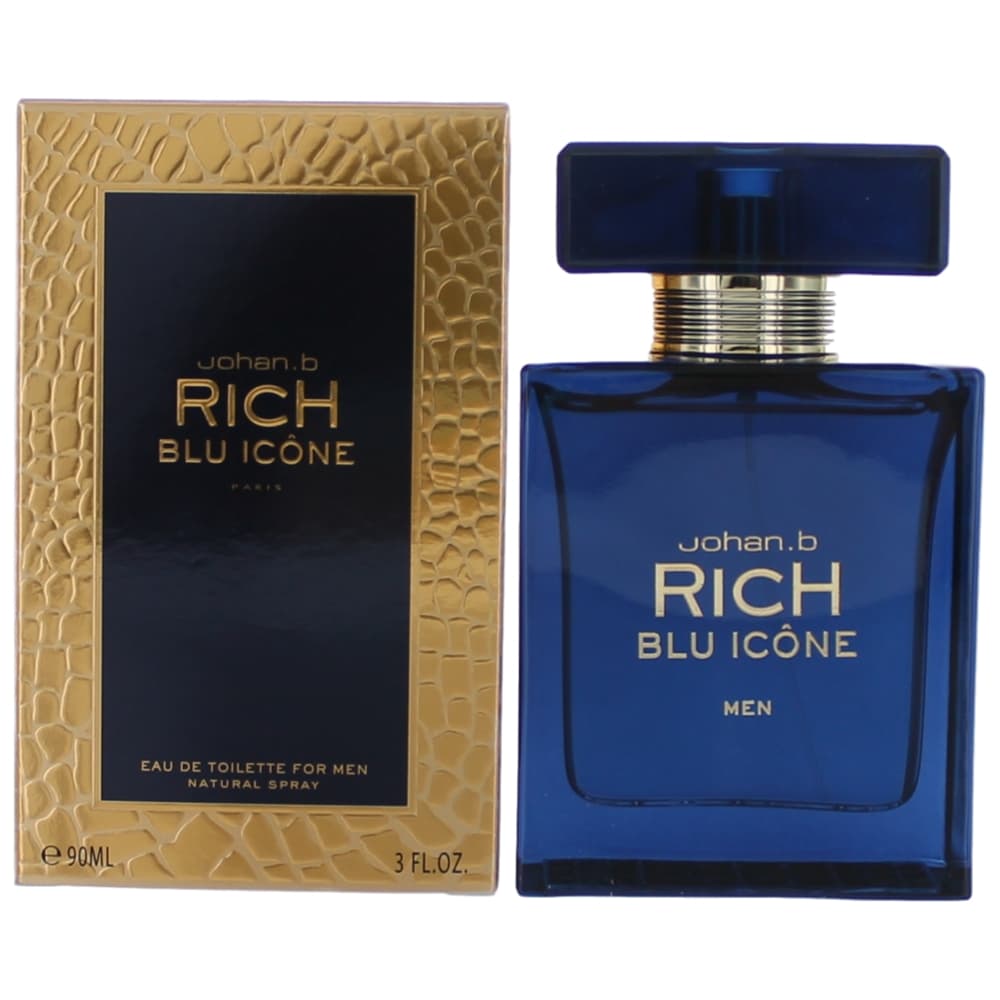 Rich Blu Icone Johan.b 3 oz EDT Spray Men - Pertinacia Perfume