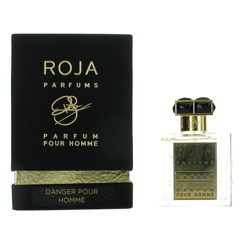 Roja Parfums Danger Pour Homme 1.7 oz parfum spray for men, featuring sleek bottle design and elegant packaging.