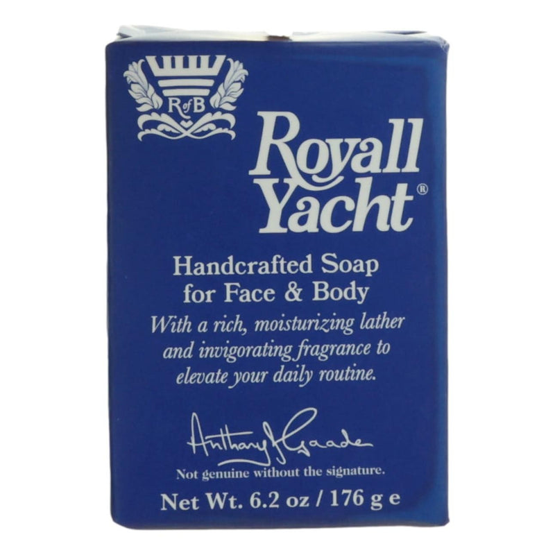 Royall Yacht men's bar soap by Royall Fragrances, 6.2 oz, showing a sleek rectangular soap bar with elegant packaging.