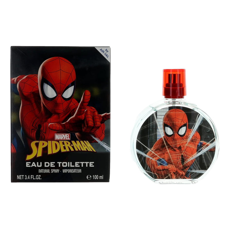 Ultimate Spiderman by Marmol & Son 3.4 oz EDT spray for boys, featuring Spider-Man themed packaging and a fresh fragrance.