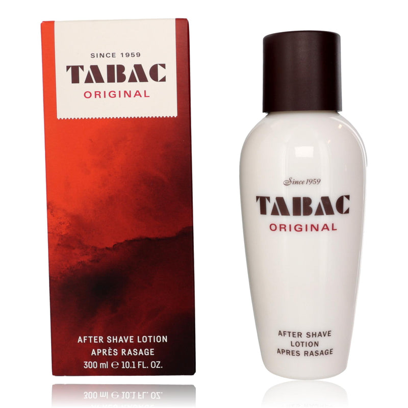 Maurer & Wirtz Tabac after shave splash bottle, 10.1 oz for men, with the product label and clear glass container visible.