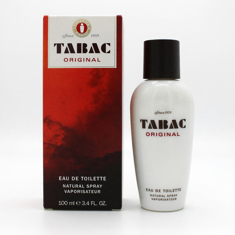 Maurer & Wirtz Tabac men's 3.4 oz EDT spray bottle with sleek packaging and classic branding visible.